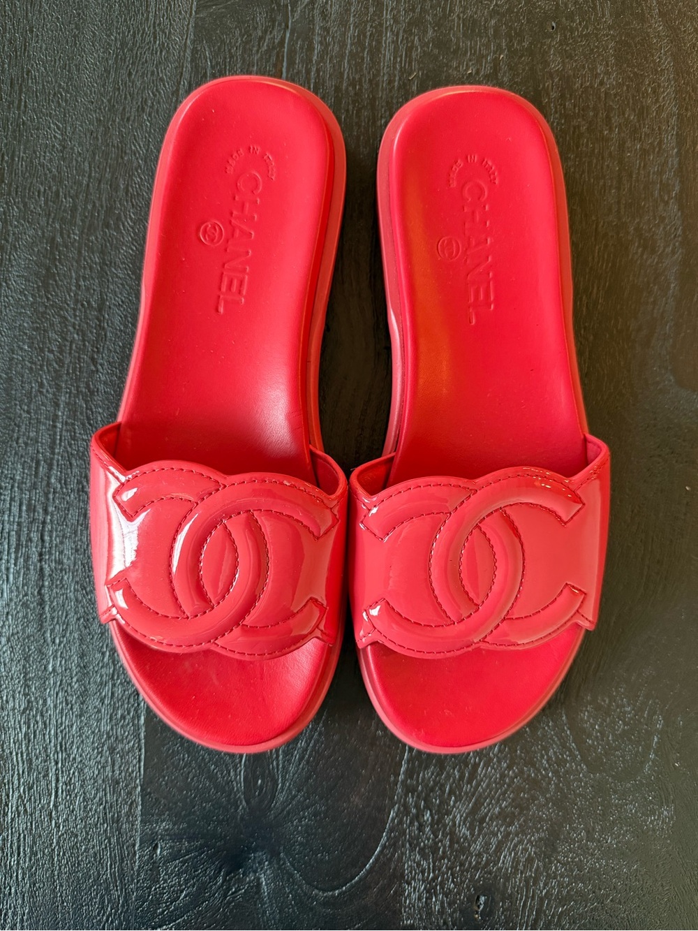 Chanel Patent Leather Slides - Picture 2 of 5